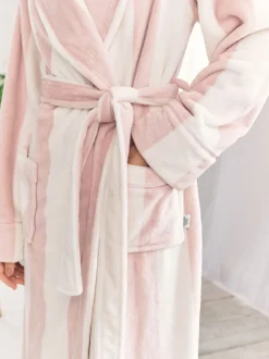Wit - Chelsea Peers Fleece Stripe Dressing Gown