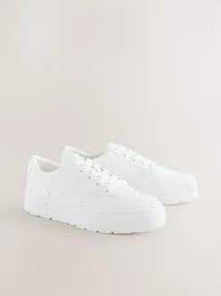 Wit - Cleat Chunky sneakers met vetersluiting