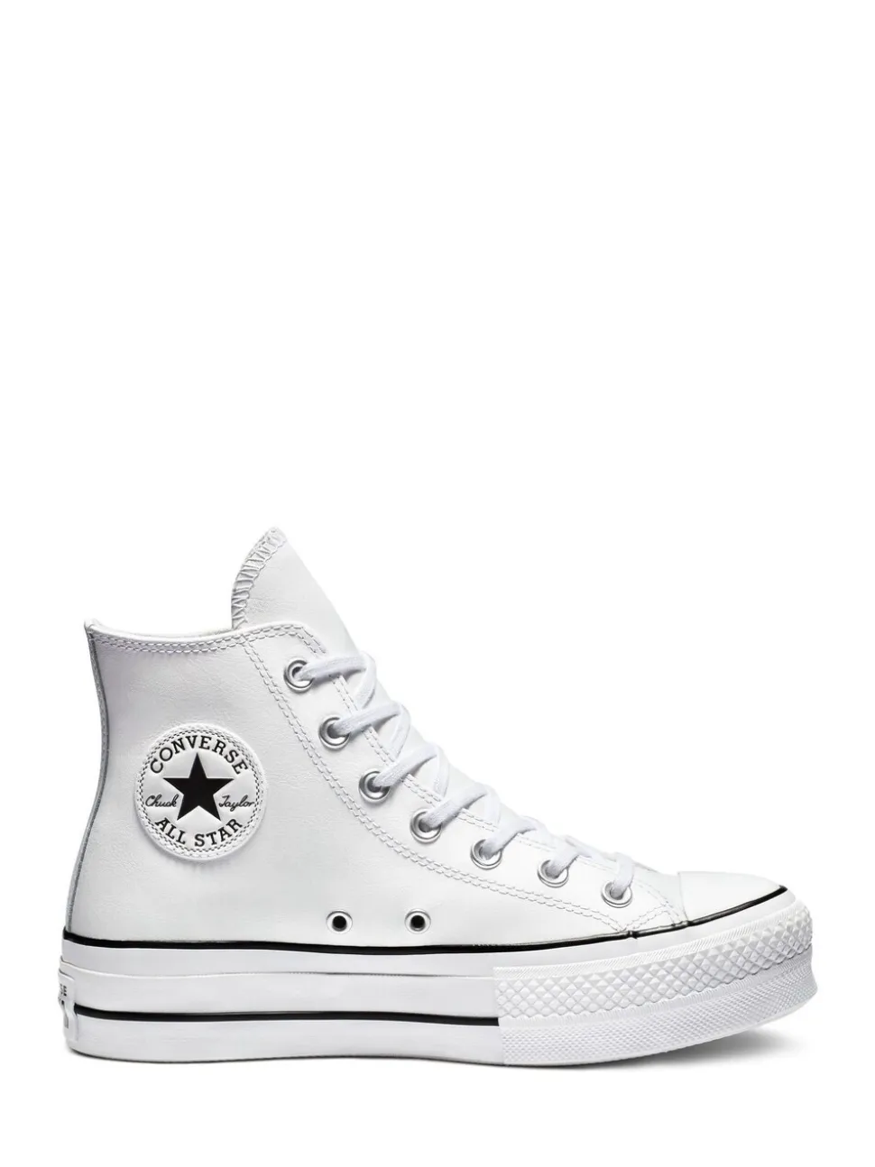 Wit - Converse - Hoge leren Lift Chuck Taylor sneakers met plateauzool