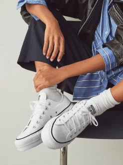 Wit - Converse - Lift Chuck Ox sneakers met plateauzool