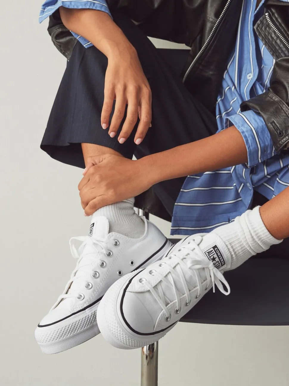 Wit - Converse - Lift Chuck Ox sneakers met plateauzool