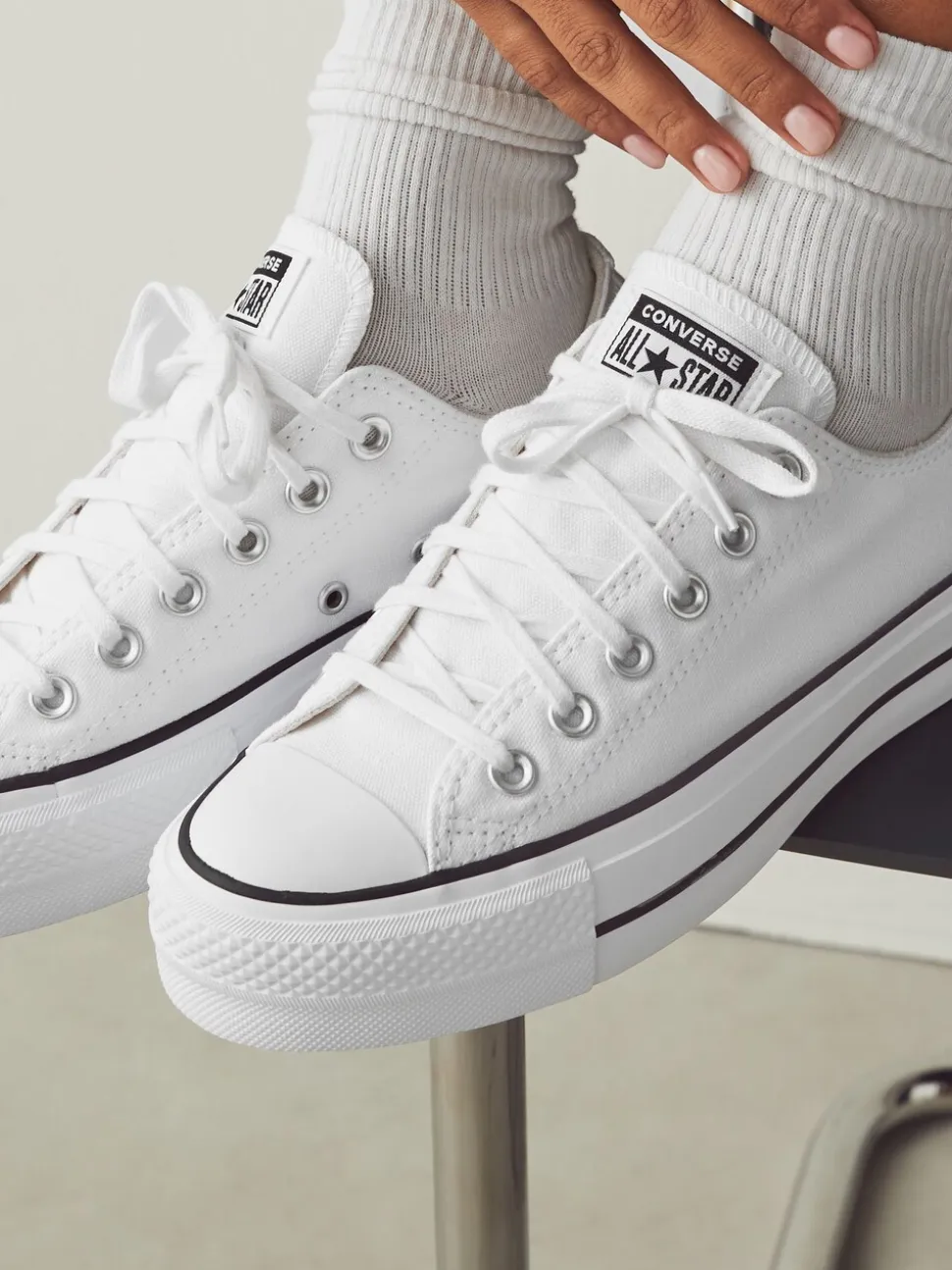 Wit - Converse - Lift Chuck Ox sneakers met plateauzool