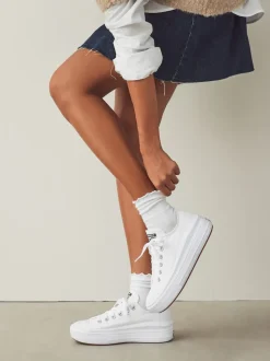 Wit - Converse All Star Move Chuck Ox sneakers met plateauzool