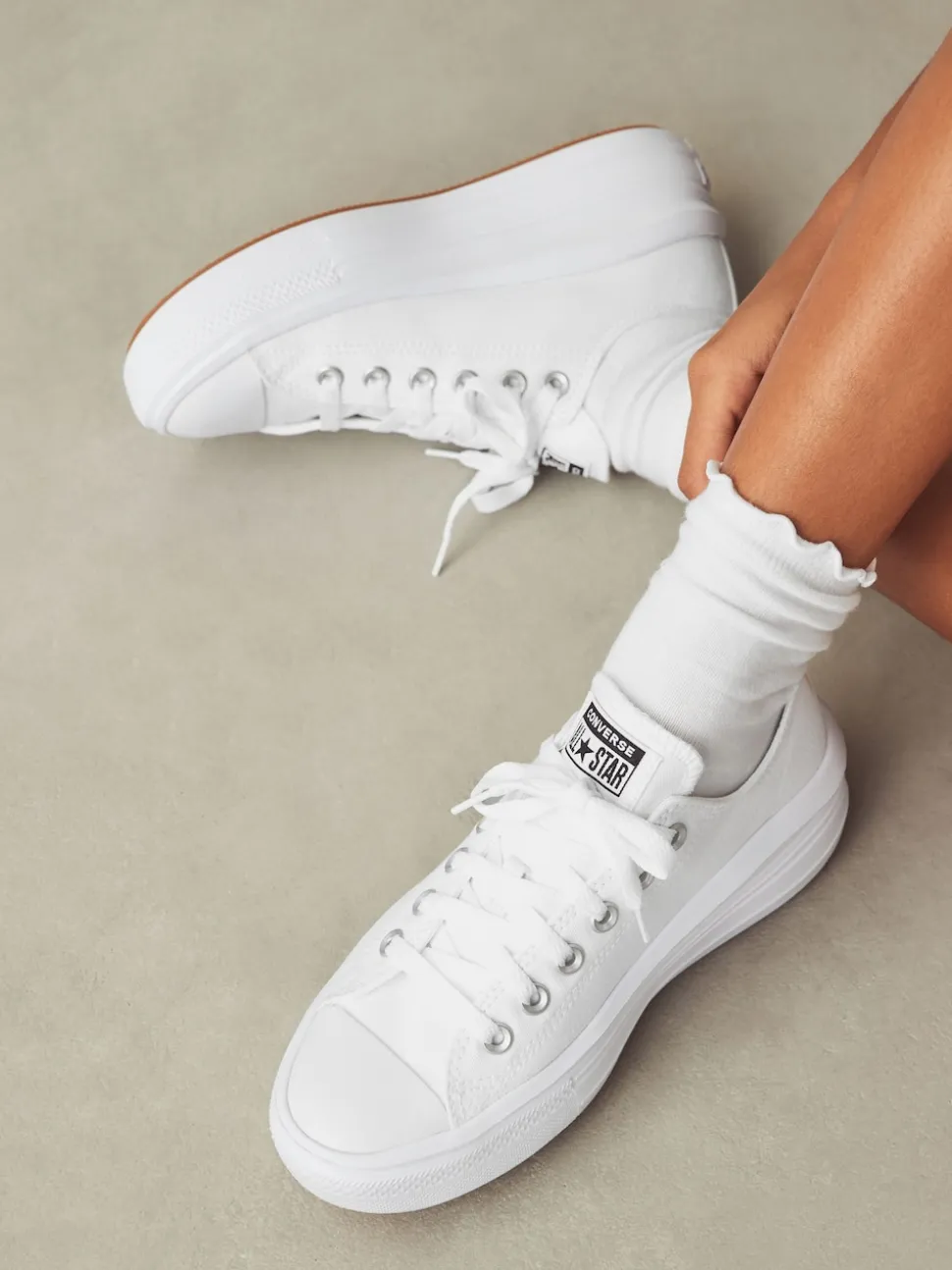 Wit - Converse All Star Move Chuck Ox sneakers met plateauzool