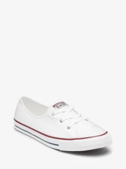 Wit - Converse balletsneakers met veters