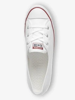 Wit - Converse balletsneakers met veters