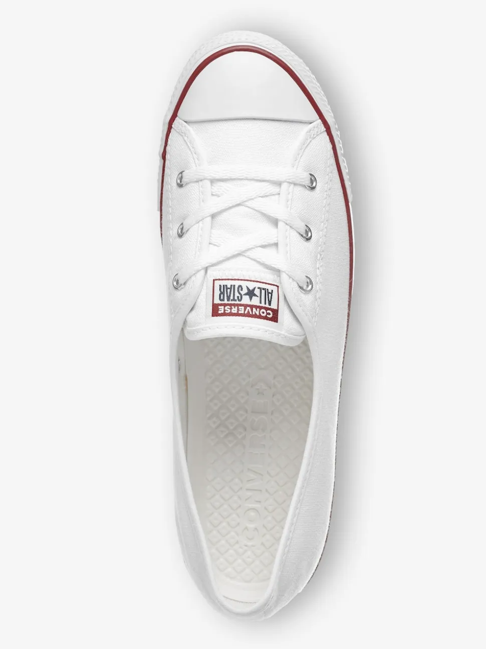 Wit - Converse balletsneakers met veters