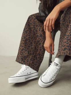Wit - Converse Platform Lift Chuck Ox sneakers van leer