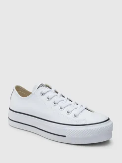 Wit - Converse Platform Lift Chuck Ox sneakers van leer