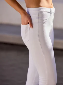 Wit - Cropped denim jersey legging