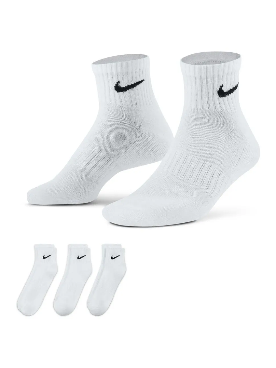 Wit - Enkel - Nike Everyday set van 3 paar verzachte sokken met boord