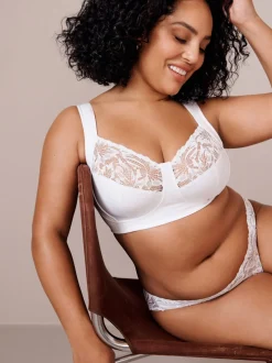 Wit - F-K cup beha met ultiem comfort, gewatteerde bandjes, zonder vulling, zonder beugel en met zijsteun