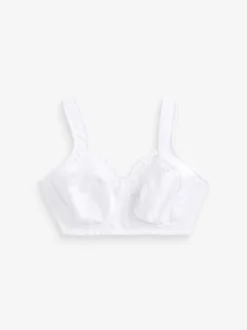 Wit - F-K cup beha met ultiem comfort, gewatteerde bandjes, zonder vulling, zonder beugel en met zijsteun