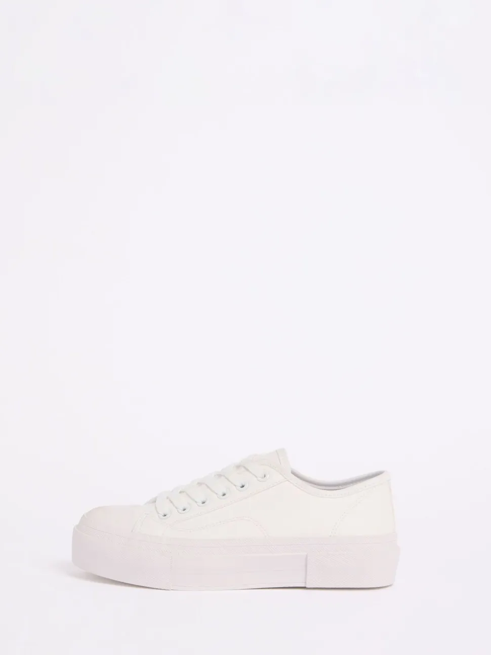 Wit - Friends Like These Canvas Flatform Lace Up Casual Low Top Trainers