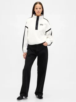 Wit - Gap Oversized Cropped Sherpa Half-Zip Fleece