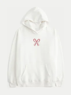 Wit - Hollister Christmas Back Graphic Boyfriend Hoodie