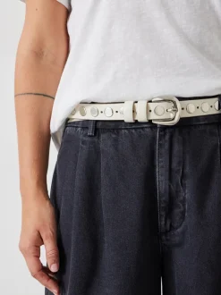 Wit - Hush Seren leren riem met studs