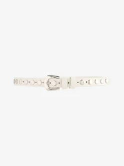 Wit - Hush Seren leren riem met studs