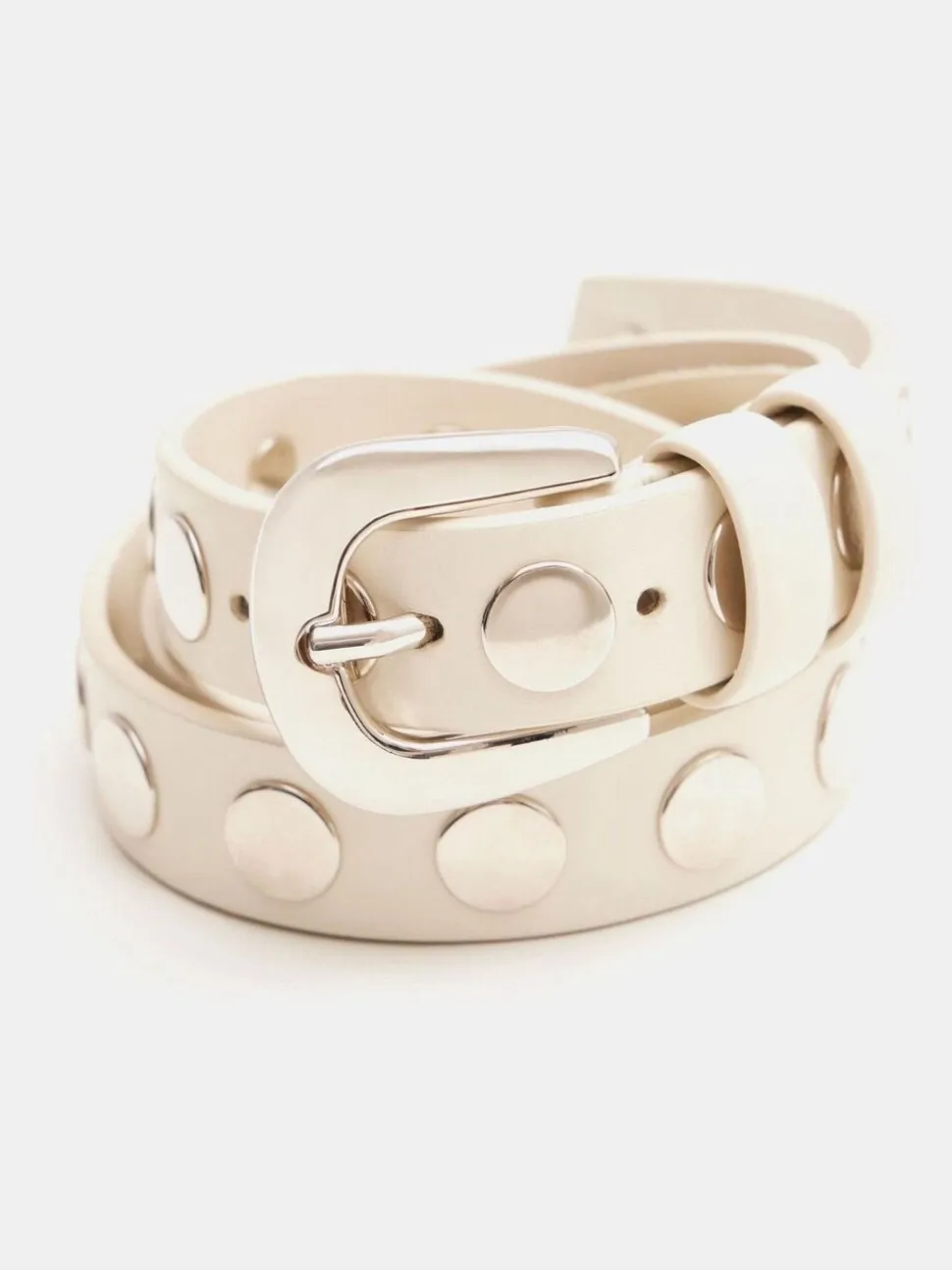 Wit - Hush Seren leren riem met studs