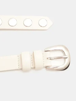 Wit - Hush Seren leren riem met studs