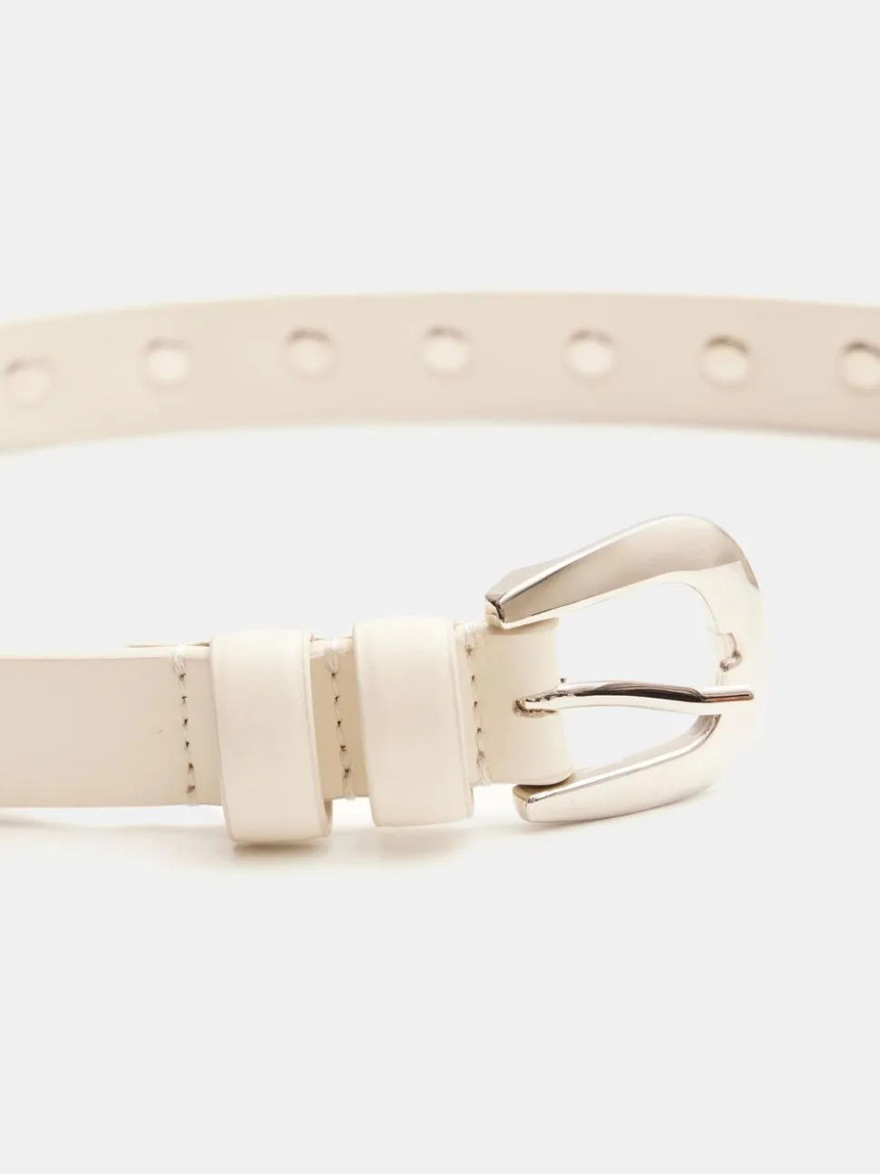 Wit - Hush Seren leren riem met studs