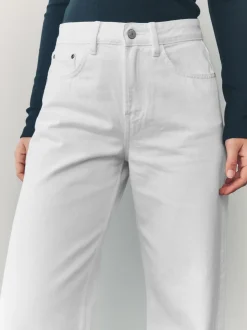 Wit - Jeans met wijde pijpen