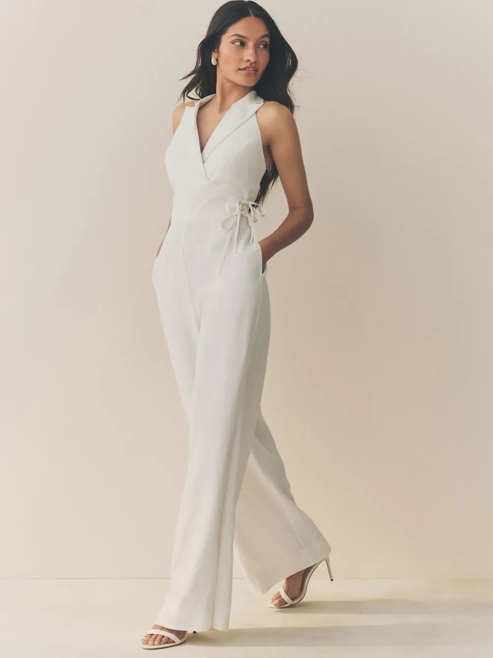 Wit - Jumpsuit met halterhals