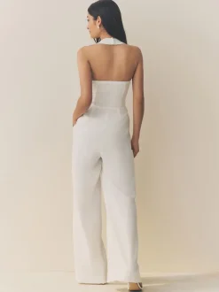 Wit - Jumpsuit met halterhals