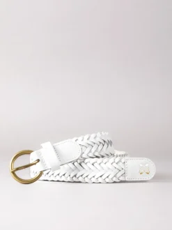 Wit - Lakeland Leather Waverton gevlochten riem