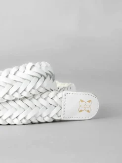 Wit - Lakeland Leather Waverton gevlochten riem
