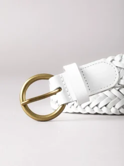 Wit - Lakeland Leather Waverton gevlochten riem