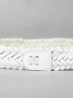 Wit - Lakeland Leather Waverton gevlochten riem