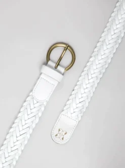 Wit - Lakeland Leather Waverton gevlochten riem