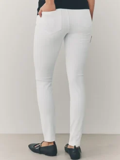 Wit - Legging van jersey-denim