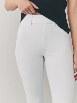Wit - Legging van jersey-denim