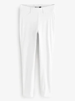 Wit - Legging van jersey-denim