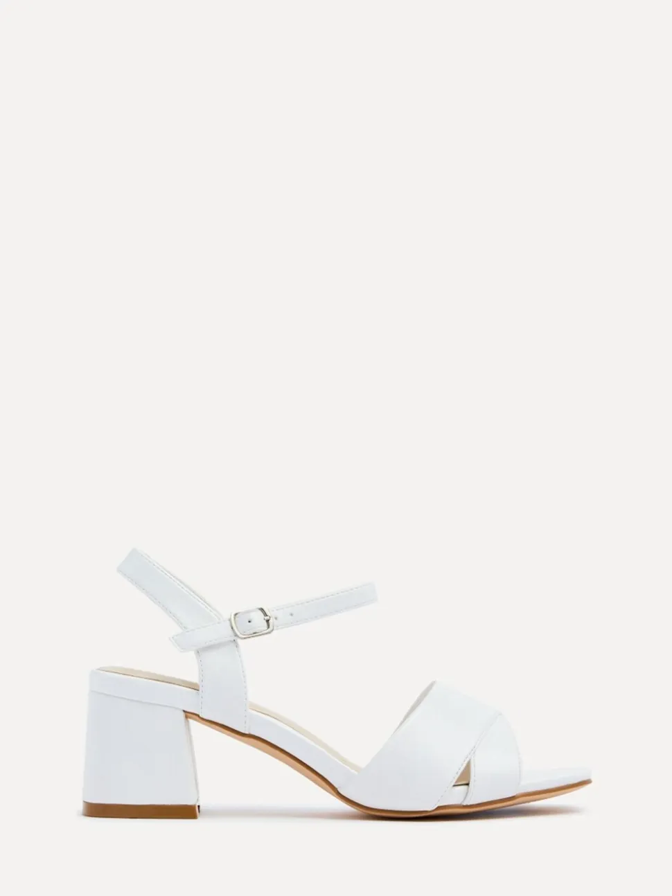 Wit - Linzi Wide Fit Vivian Heeled Sandals With Crossover Front Strap