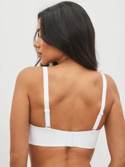 Wit - Minimaliserende strapless bandeaubeha zonder vulling in cupmaat DD+