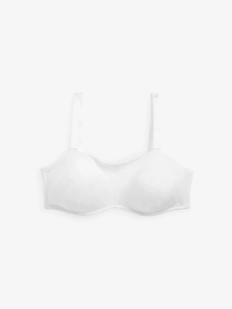 Wit - Minimaliserende strapless bandeaubeha zonder vulling in cupmaat DD+