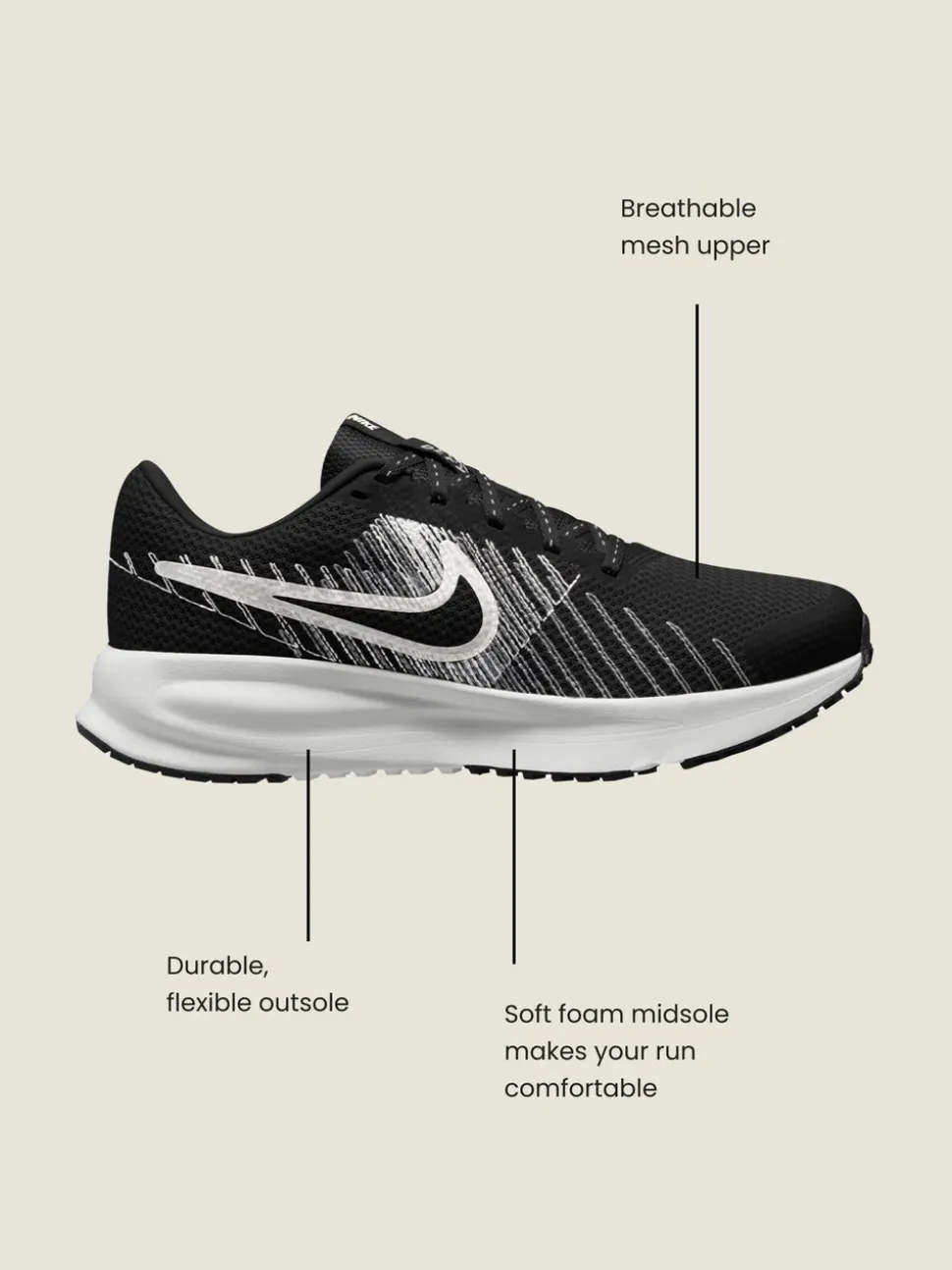 Wit - Nike Run Defy Road hardloopschoenen