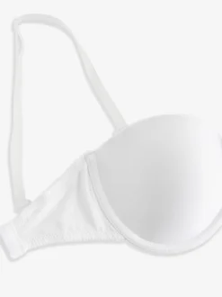 Wit - Nude beha voor een glad silhouet zonder bandjes met transparante achterkant