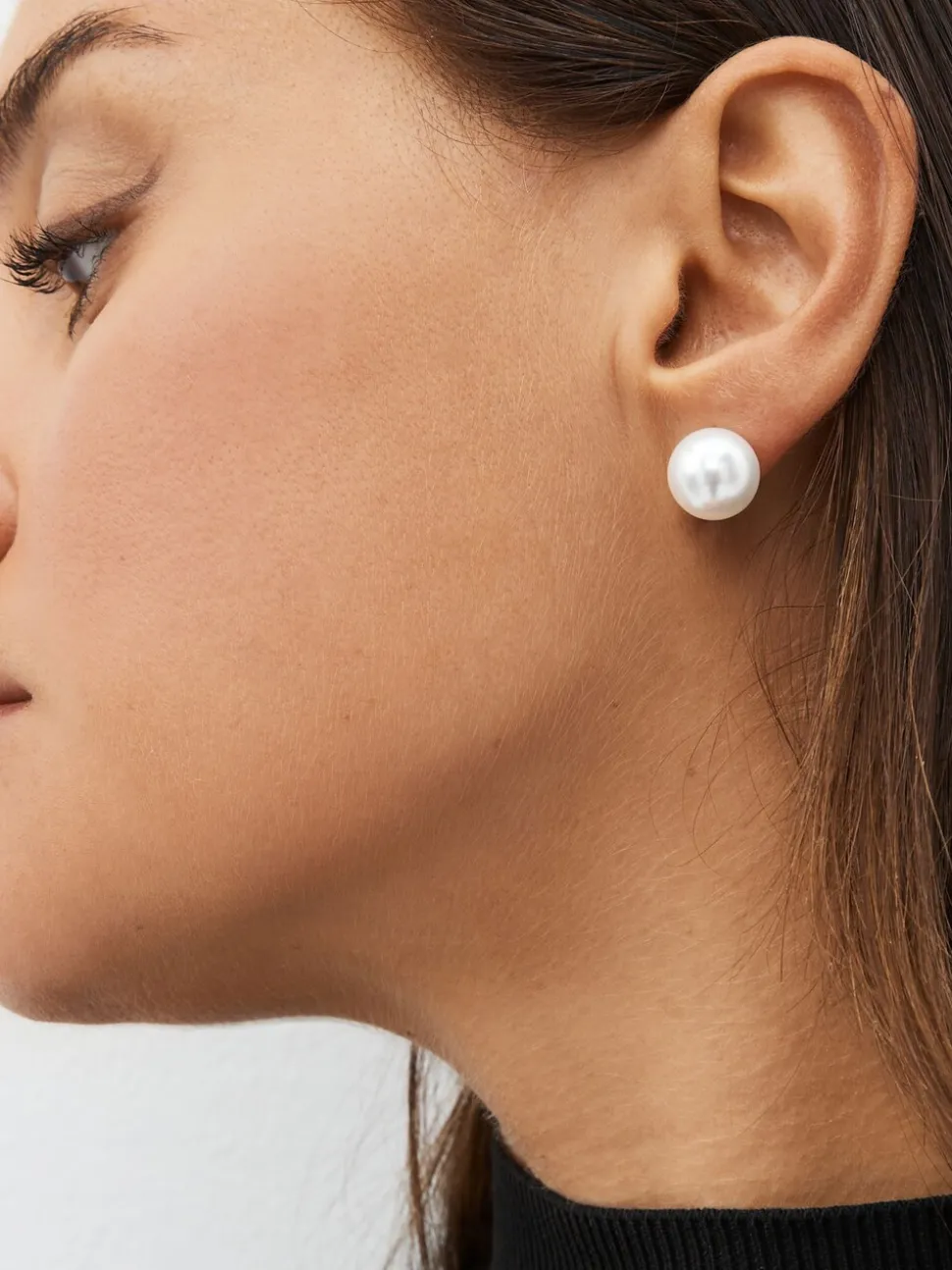 Wit - Oorknopjes met pareleffect 5 stuks