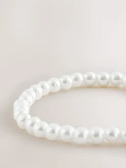 Wit - Pearl Effect Stretch Teddy Bracelet