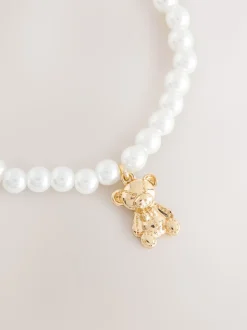 Wit - Pearl Effect Stretch Teddy Bracelet