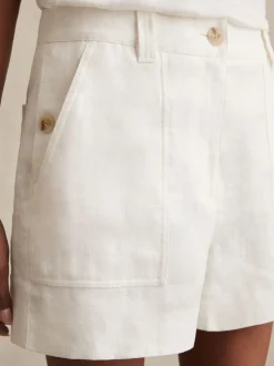 Wit - Reiss Ashby Linnen Shorts