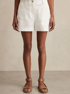 Wit - Reiss Ashby Linnen Shorts