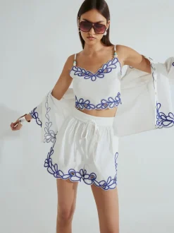 Wit - River Island Broderie Shorts
