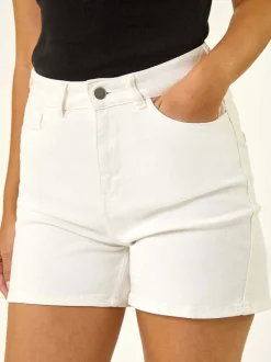 Wit - Roman High Waisted Denim Stretch Shorts