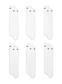 Wit - Ronde hals - Nike - 6 Paar verzachte sokken voor alle dagen