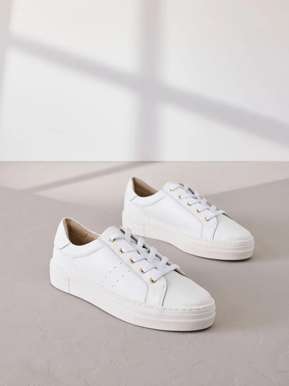 Wit - Signature premium leren schoenen met vetersluiting